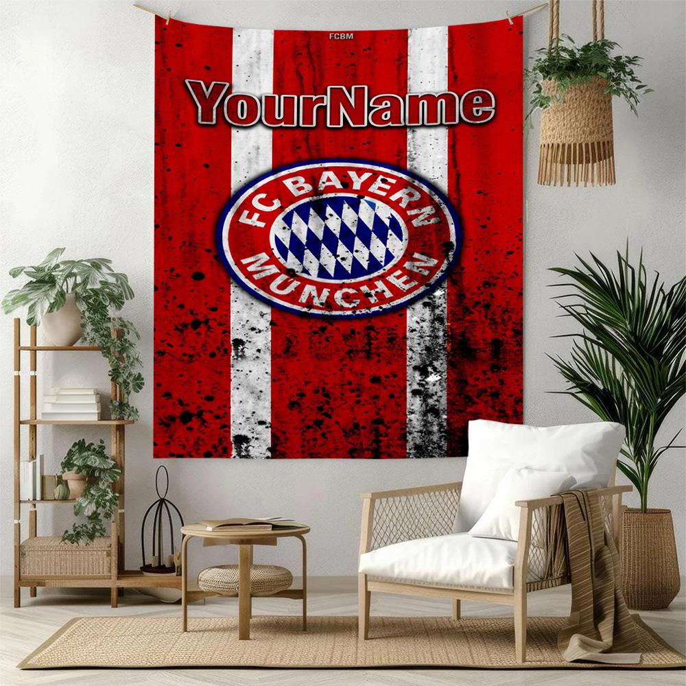 Bayern Munich Custom Your Name Wall Decor Tapestry Art For Pet Memorial Birthdaywedding Party Backdrop Family Gift