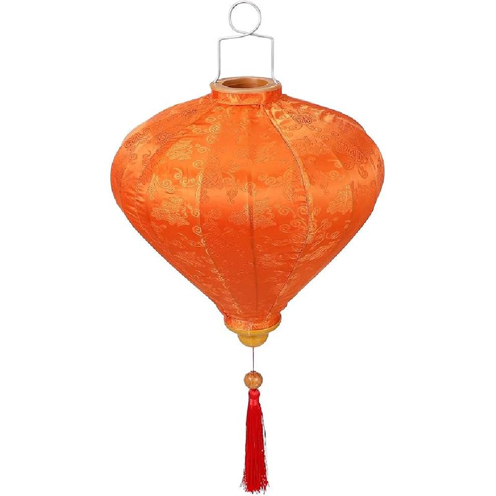 12 inches Vietnamese Lantern Oval Paper Party Decortion Oval New Year Lantern Birthday Lantern Fabric 3D an Style