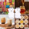 500ml Portable Cartoon Bear Transparent Bottles Cute Reusable Drink Containers for Bubble Tea Juice Milkshake Party Supplies