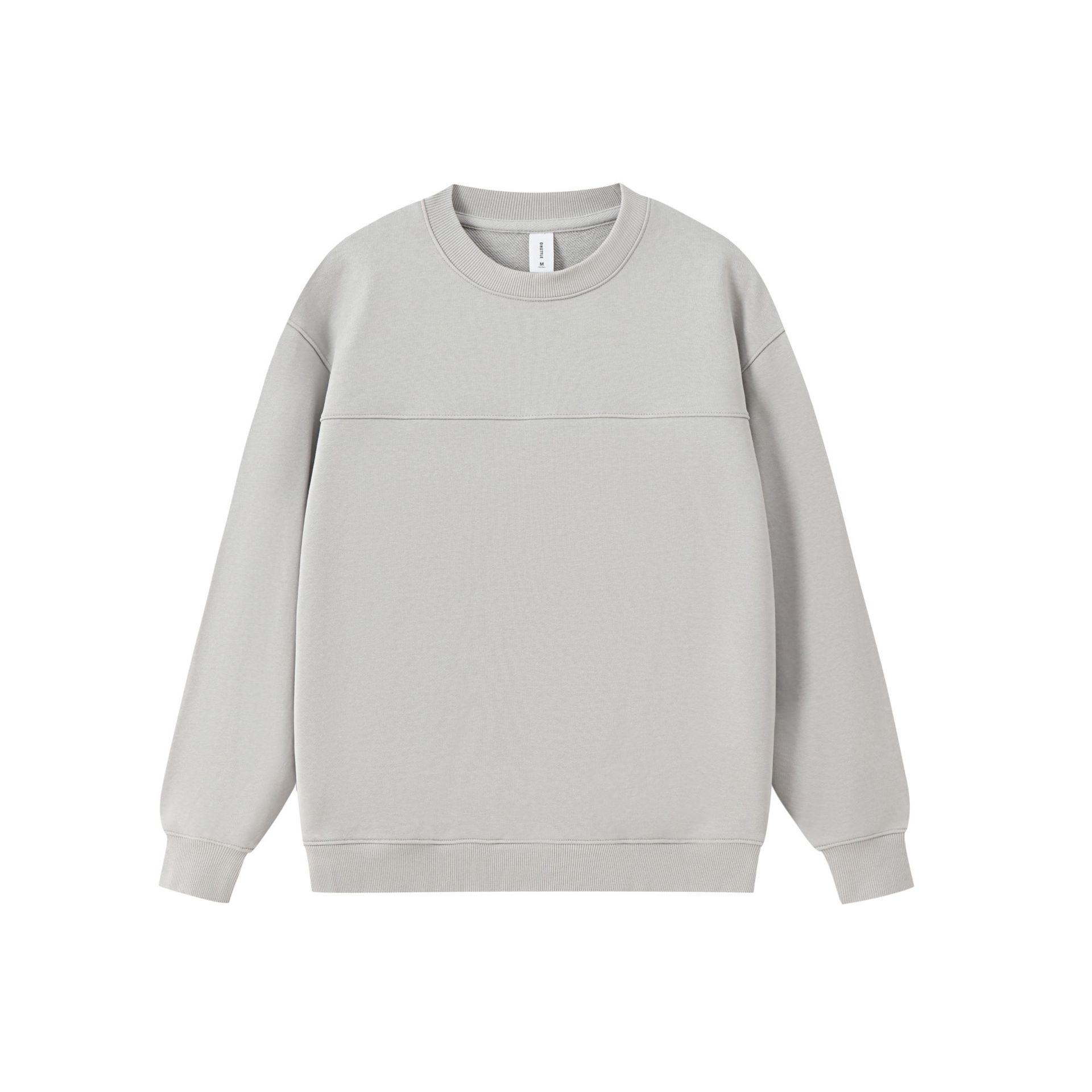 Unisex 380g Long Sleeve Solid Color Round Neck Hoodie with Custom Logo L