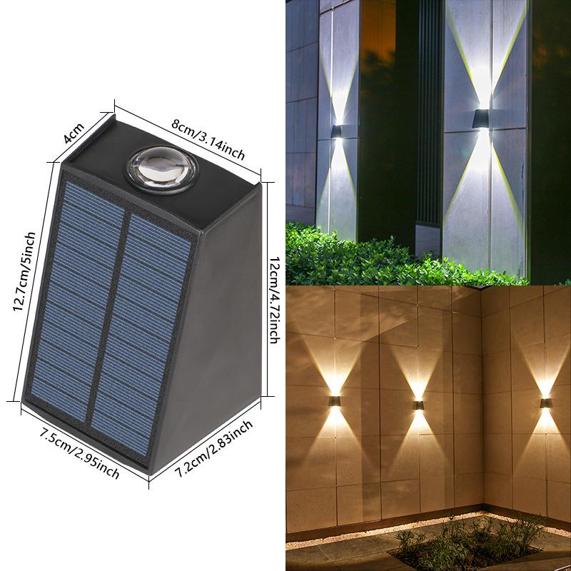 Solar Wall Lights Outdoor Wall Sconce Waterproof Solar Outdoor Lamp for House Porch Fence Patio Pergola Garage Backyard Garden