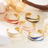 Enamel Irregular Shape Bangle Geometric Women's Hand Bracelet Vintage Open Bracelet Jewelry Gifts