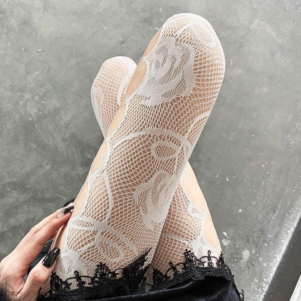 with Pattern Women Netting Stockings Pantyhose Perforated Stockings  Women's Fishing Net