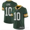 Green White NFL Bay Packers Football Jersey Men Short Sleeve V-Neck Cotton Blend Athletic Wear