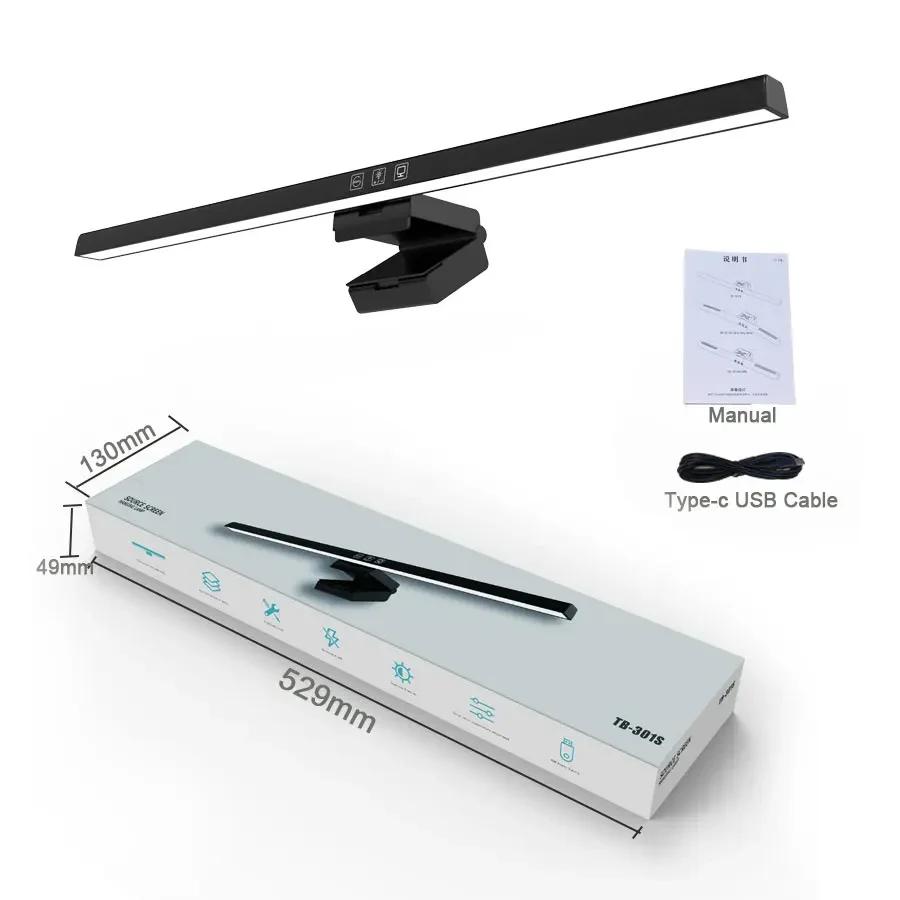 50cm PC Screen Display Hanging Light Computer Monitor Lamp Eye Protection Desk Lights Dimmable Timing Function for Study Work
