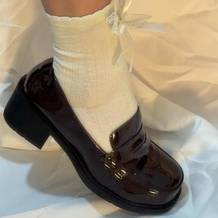 Wear small leather shoes outside, spring new college style new Chinese single shoes, high heels jk uniform shoes