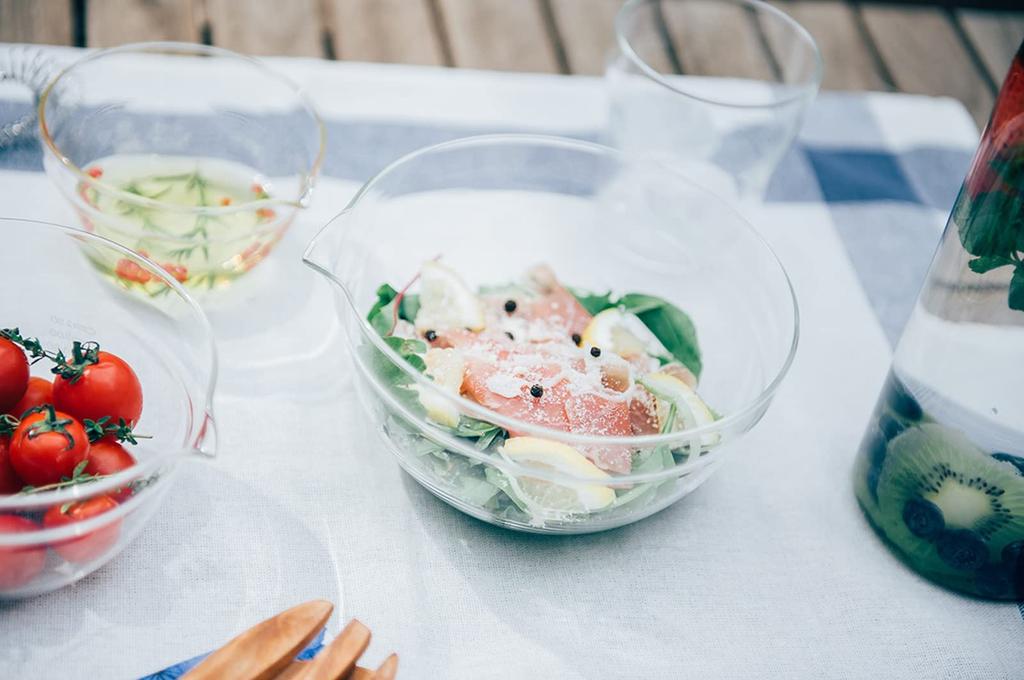 Hario Made In Japan Heat Resistant Glass Single Mouth Bowl 800ml Set of 6 Clear KB-80-BK