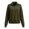 Autumn Winter Multi-Wear Half-Zip Knit Sweater with Zipper Collar for Women