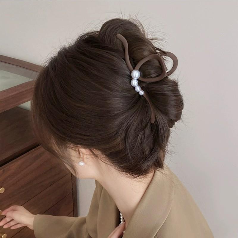 

Корейская заколка для волос Волнистая акула с жемчугом - Ретро модный аксессуар для волос