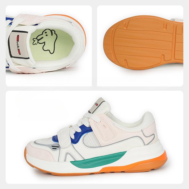 Niche Velcro Sneaker Women's Thick Bottom Breathable Style Dad Shoes Women's Hong Kong Style Trendy Casual Shoes Lovers Shoes