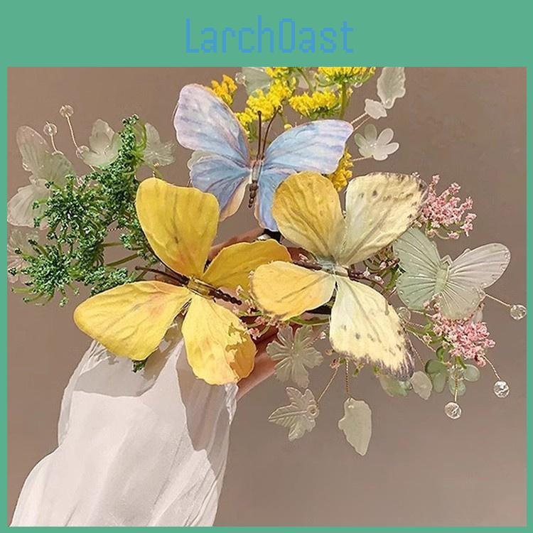 Spring Butterfly Hair Clip With Handcrafted Floral Design For Women