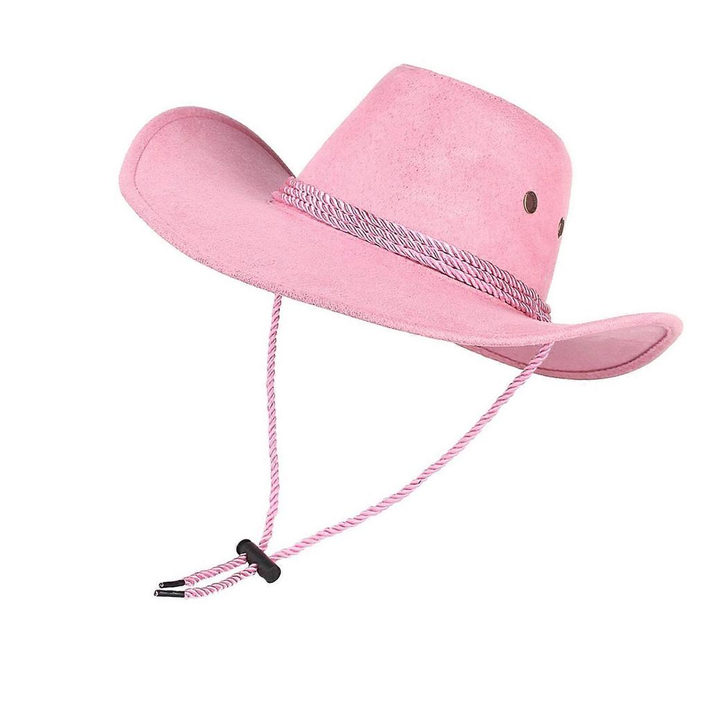 Adjustable Cowboy Hats For Men And Women Western Styles Outdoor Hiking Camping Wide Brims Hat for Travel Everyday Wear Pink
