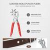 Manual Leather Hole Punch Pliers - Carbon Steel Belt Punch Tool for Crafting, Repair Straps - 8.5 Inch Heavy Duty Hand Tool (1 Pack)
