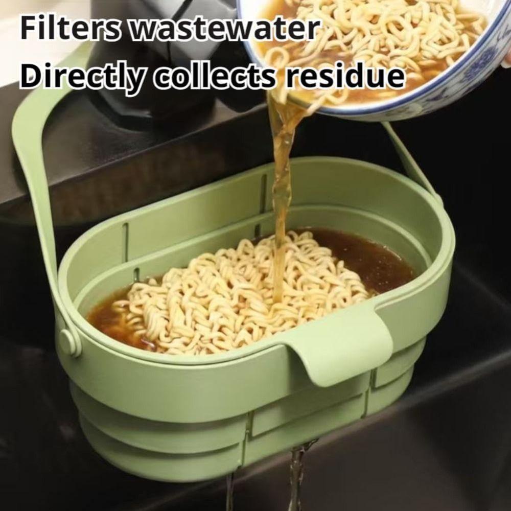 Retractable Fruit Washing Basket Collapsible Food Residue Filter Basket Kitchen Supplies