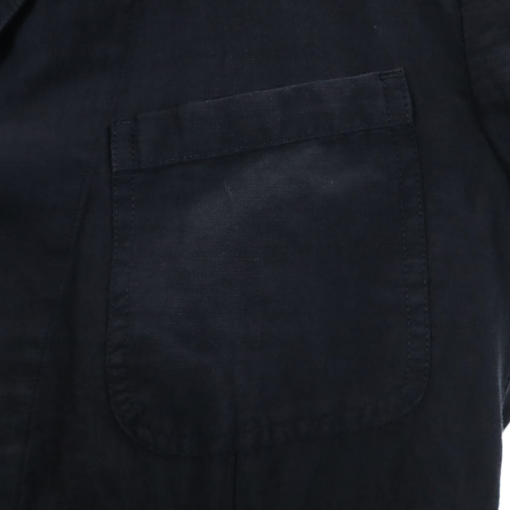 DRIES VAN NOTEN Linen Blend Drivers Jacket 48 Navy Men's Used