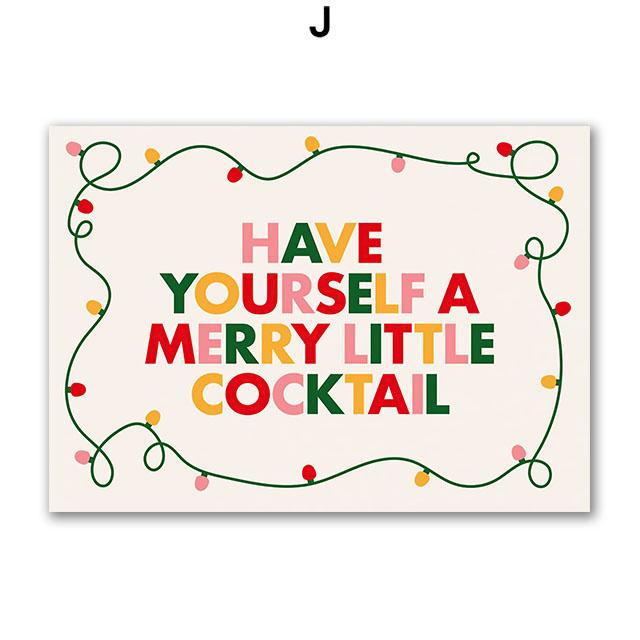 Christmas Tree Girl Santa Claus Car Gift Party Wall Art Canvas Painting Nordic Posters Prints Picture For Living Room Home Decor