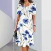 2025 Women's Dresses Floral Print Summer Elegant Dresses Female Short Sleeve Dress Fashion Casual Daily Clothes