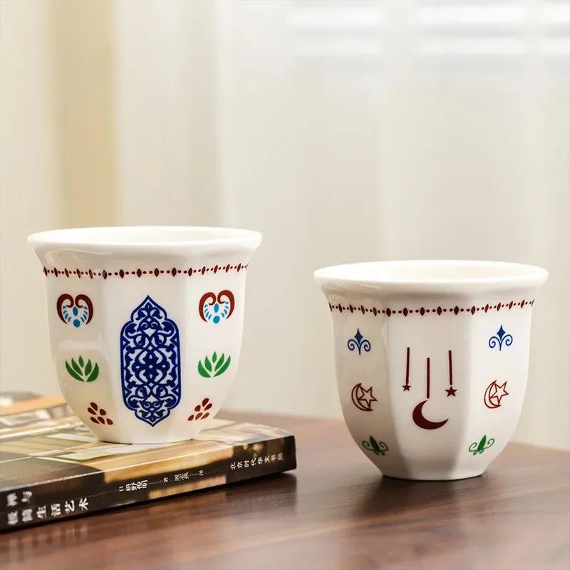 170/250ML Ceramic Coffee Cups Hand Held Latte Espresso Mugs Creative Home Stars Moon Pattern Anti-scald Cappuccino Teacup Gifts