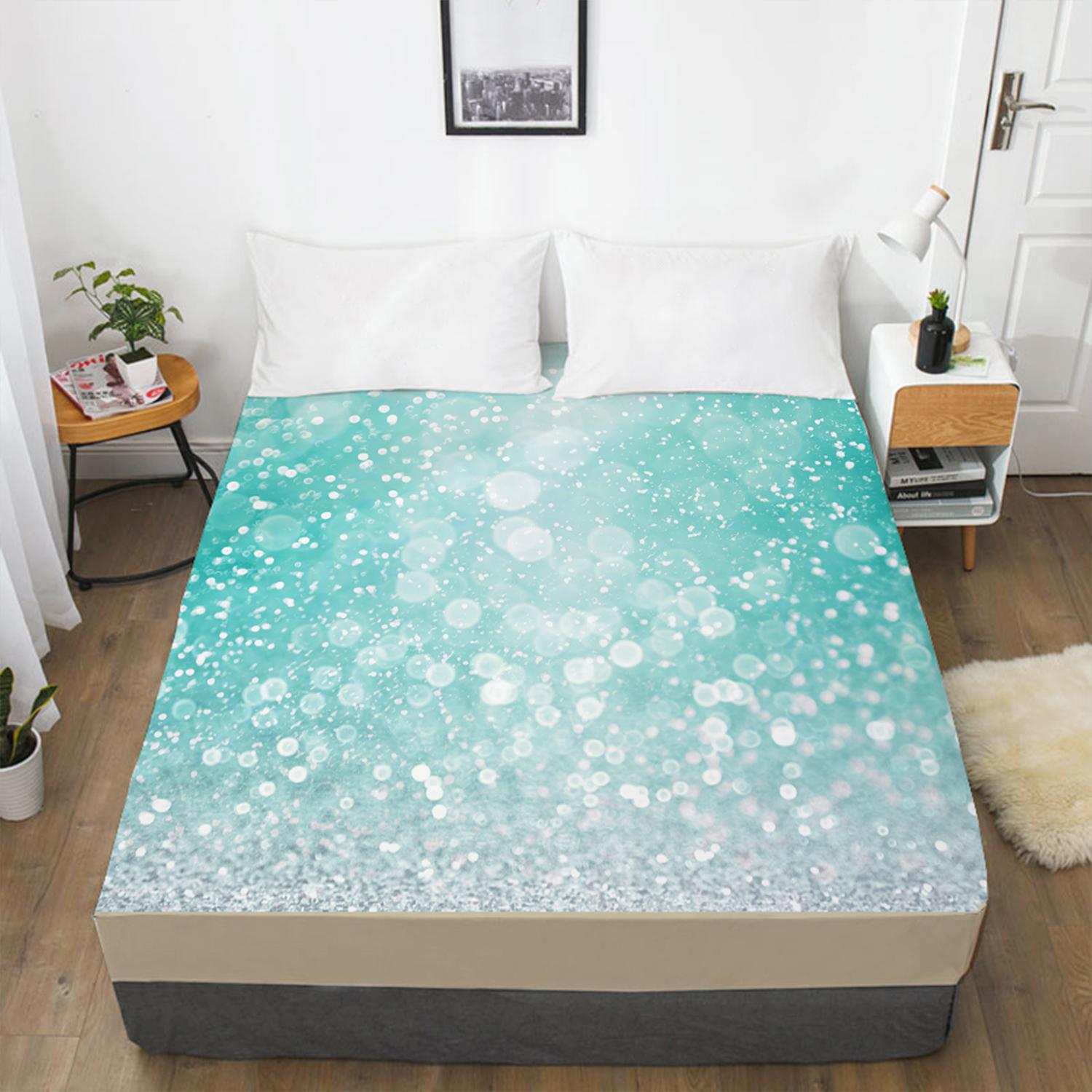 Модный домашний градиент цвета 3D-печатный узор простыня на резинке чехол для матраса — фото 3