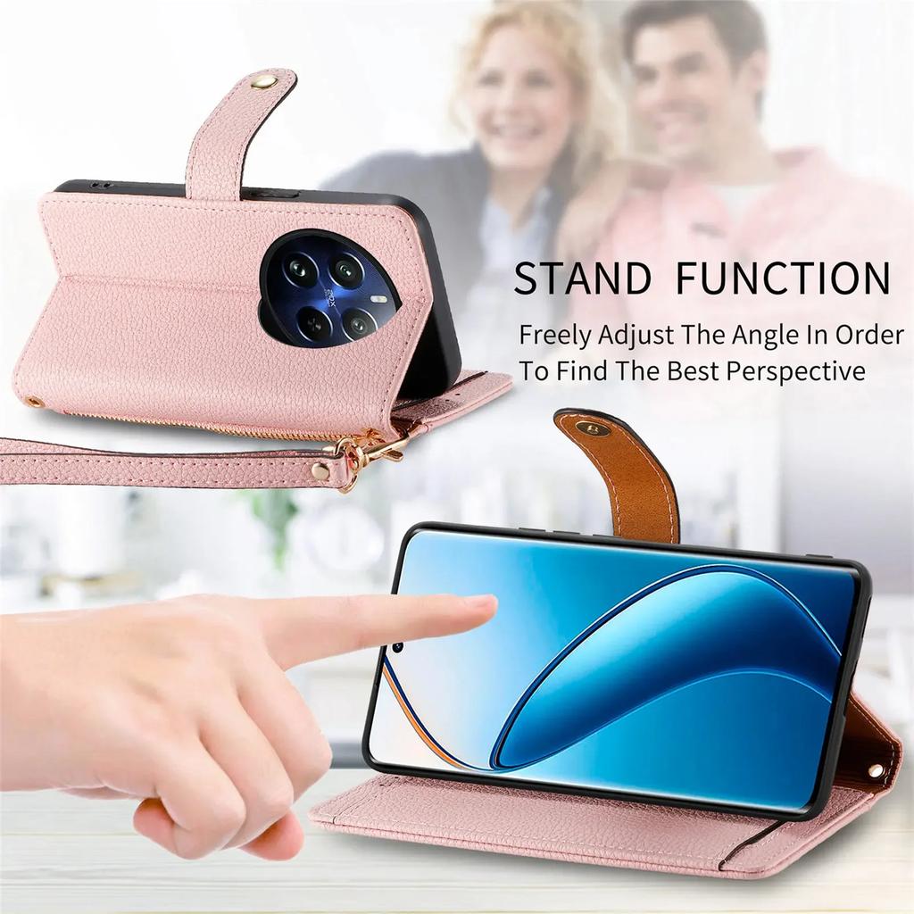 Pouzdro na telefon s popruhem na zápěstí a držákem na karty pro Xiaomi Redmi Note 14 13 12 K70 K70E K60 Pro Ultra 13T 12C Lite POCO M6 C65 X5