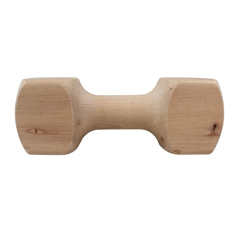 

Safe and Durable Chew Dumbbell Dog Toy Durable Solid Wood Dog Chew Bone Toy S 15.X4.8