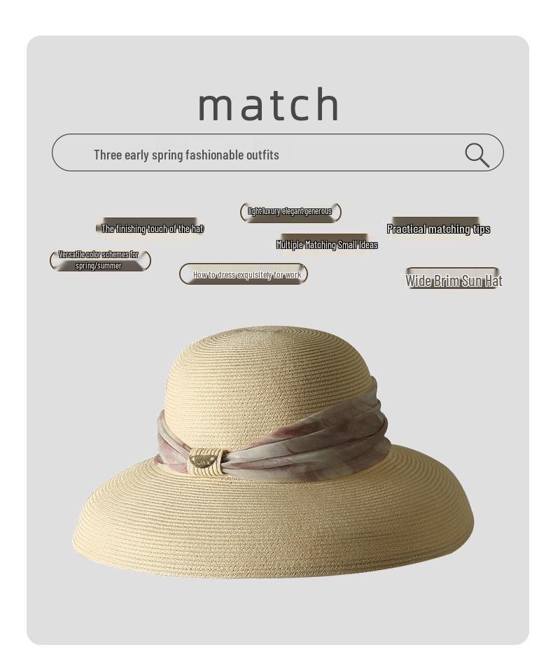 2025 Letni Kapelusz Przeciwsłoneczny z Szerokim Rondem: Oddychający słomkowy kapelusz kopułkowy na podróże, plażę i ochronę przed słońcem