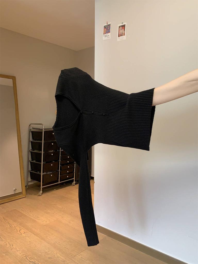 Chic Bottoming Shirt Women's Collar Spring Slim-fitting and Thin Inner Sweater High-end Button-up Knitted Sweater Top