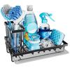 Kitchen Sink Sponge Holder with Drip Tray Stainless Steel Sink Caddy Organizer Non-Slip Pads Countertop Storage for Sponges Dish Soap Brushes