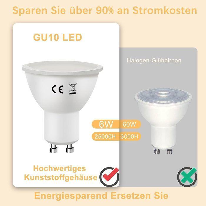 LED Bulb - NETTLIFE - 6W GU10 - 3000K (White Hot) - Angle 110° - Non Dimmable - Lot 10