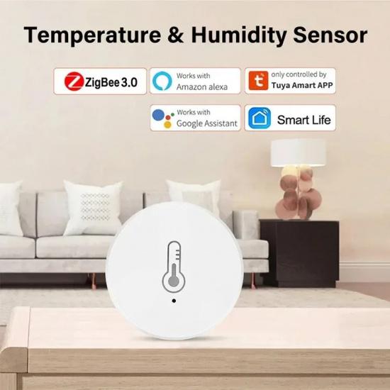 Tuya Smart Zigbee Temperature And Humidity Sensor Indoor Thermometer Monitor Work With Alexa Google Home Home Automation