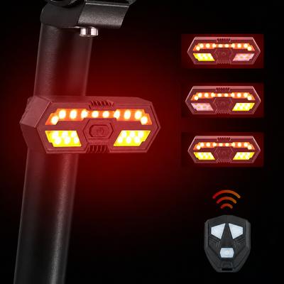Fahrrad Rücklicht USB Wiederaufladbar LED Fahrrad Rücklicht mit Kabelloser Fernbedienung Blinker Sicherheitswarnleuchte für das Radfahren