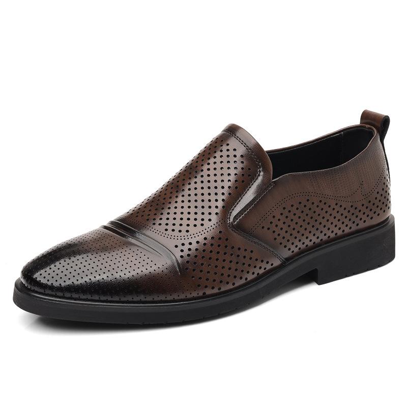 Men's large-size leather shoes, retro business single shoes, trendy overalls, men's shoes, formal wear