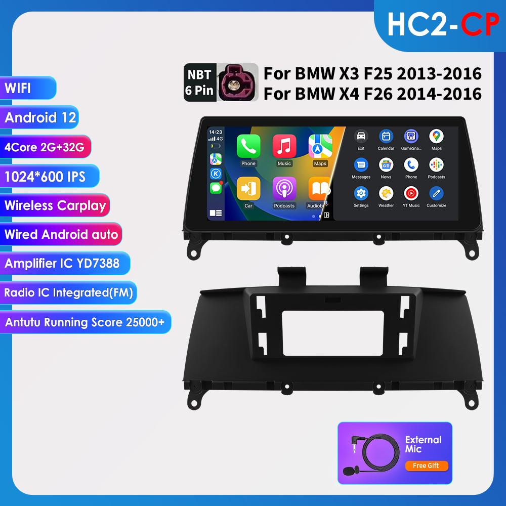 OSSURET Odtwarzacz radia samochodowego Android dla BMW X3 F25 F26 X4 CIC NBT Android Auto Radio Carplay Multimedia Wideo GPS WIFI Autoradio Inteligentny ekran DSP