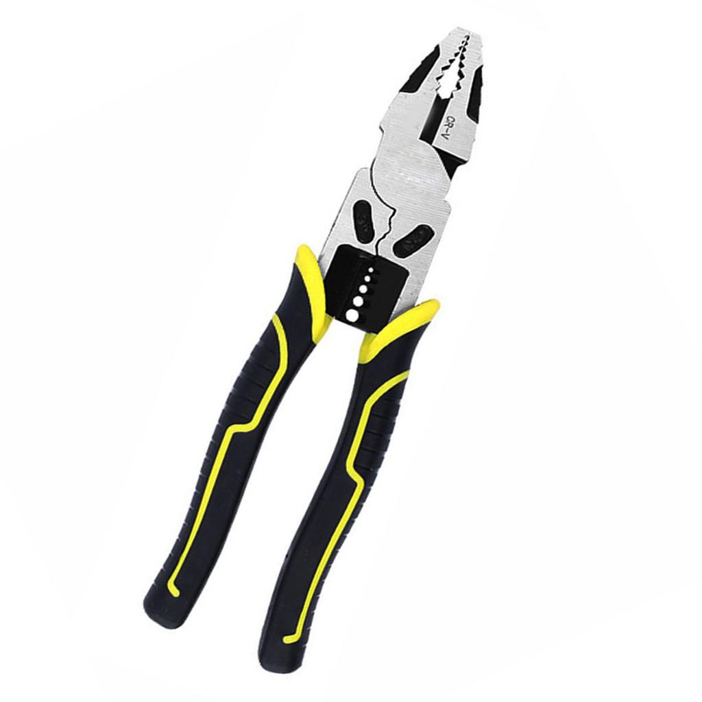 Multi Functional Pliers Effort Saving Cutting Crimping Wire Stripper Pliers Yellow 9in