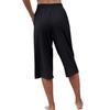 Women Cropped Pants Elastic Waist Pocket Straight Wide Leg Solid Color Daily Wear Thin High Waist Women Trousers Female Clothes