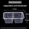 2 Compartment Disposable Food Container with Lid Transparent Plastic Lunch Box Takeaway Meal Box