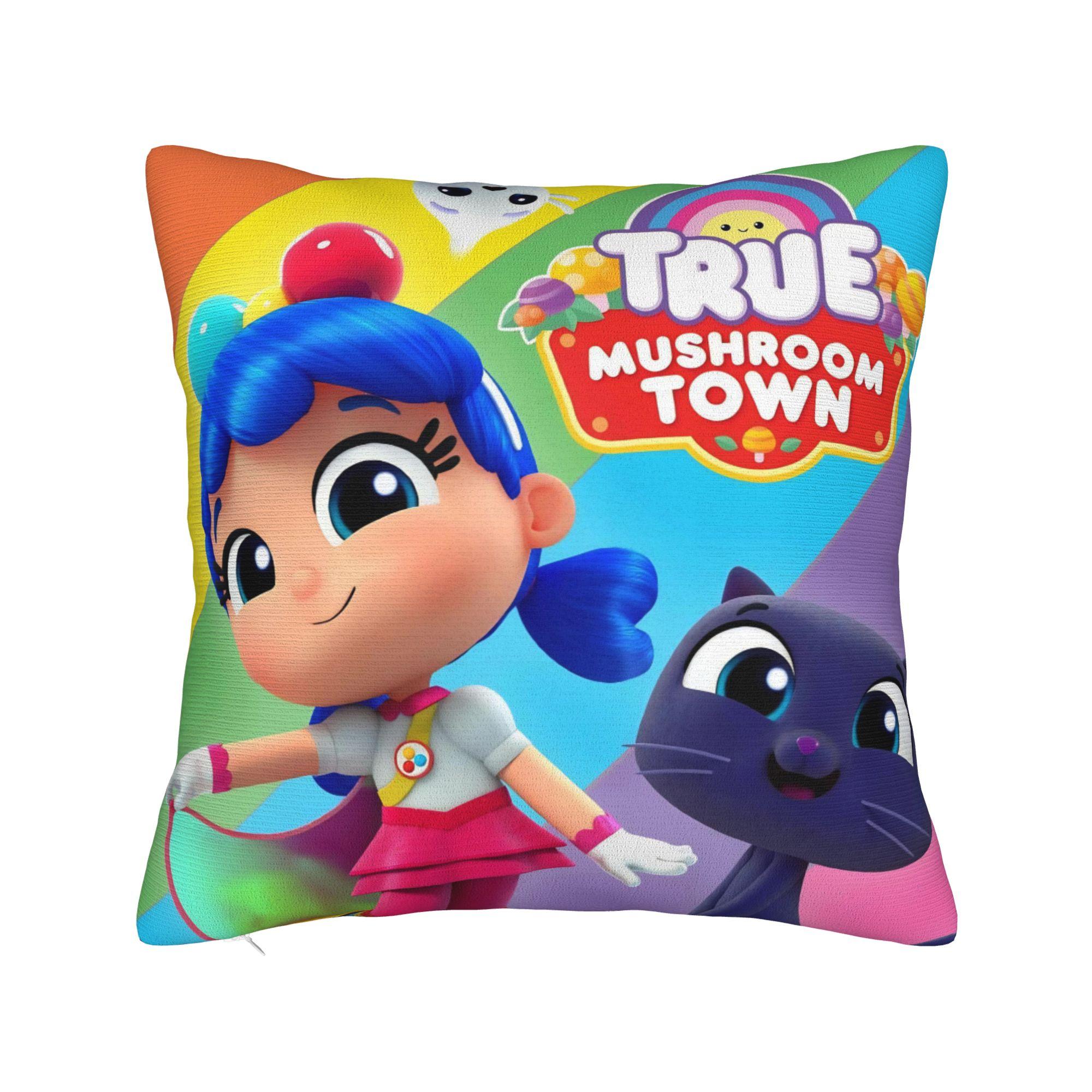Echte Regenboog Koninkrijken Cartoon Kussensloop Polyester Kussenhoes Cadeau Kussensloophoes Huis Vierkant 45X45cm 45x45cm