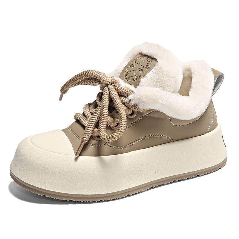 Platform women's shoes new autumn and winter velvet warm fluff two cotton shoes versatile casual shoes