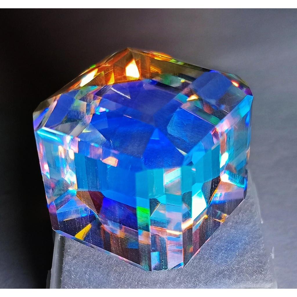 Beautiful Natural Mystic Topaz Rainbow Color 108.40 Ct Cube Cut Gemstone