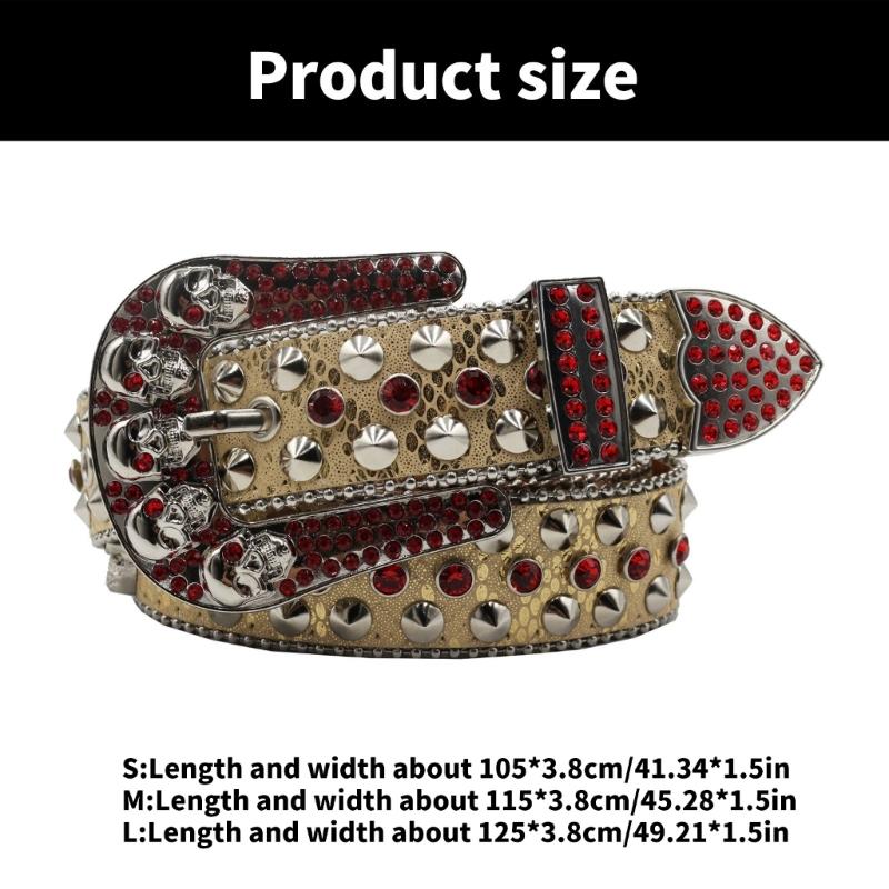 Blingbling Rhinestones Waist Belt Studded Grommet Buckle Rivets Costumes Rhinestones Heavy Duty for Jeans Pants
