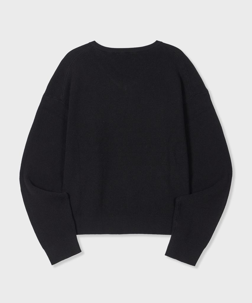 GLW Minimal V-Neck Crop Knit Black