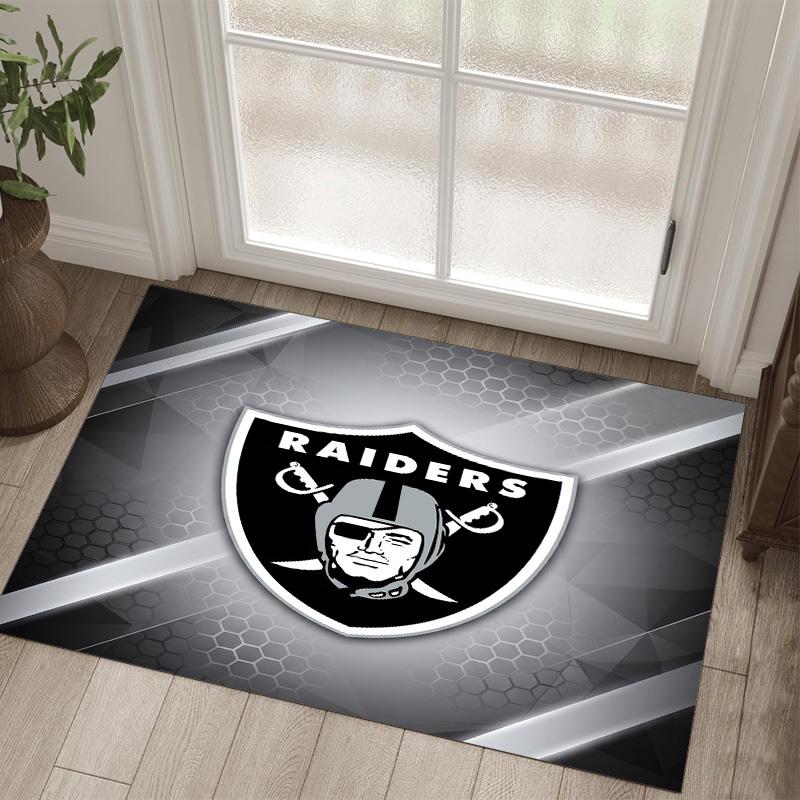 Las Vegas Raiders Design Crystal Velvet Carpet Cozy Non?Slip Printed Rug For Bedroom Living Room Entrance