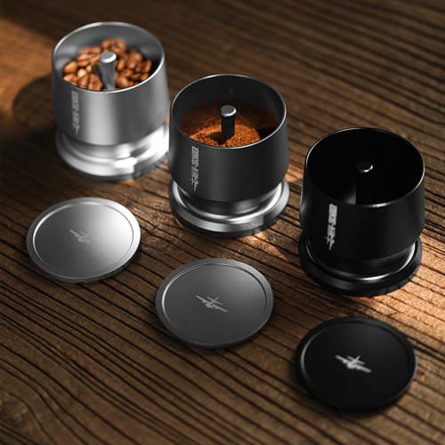 MHW-3BOMBER Espresso Dosing Cup, Coffee Dosing Funnel, Coffee Powder Receiving Cup, 58mm, Aluminum Alloy, Black, DR5508B-OS