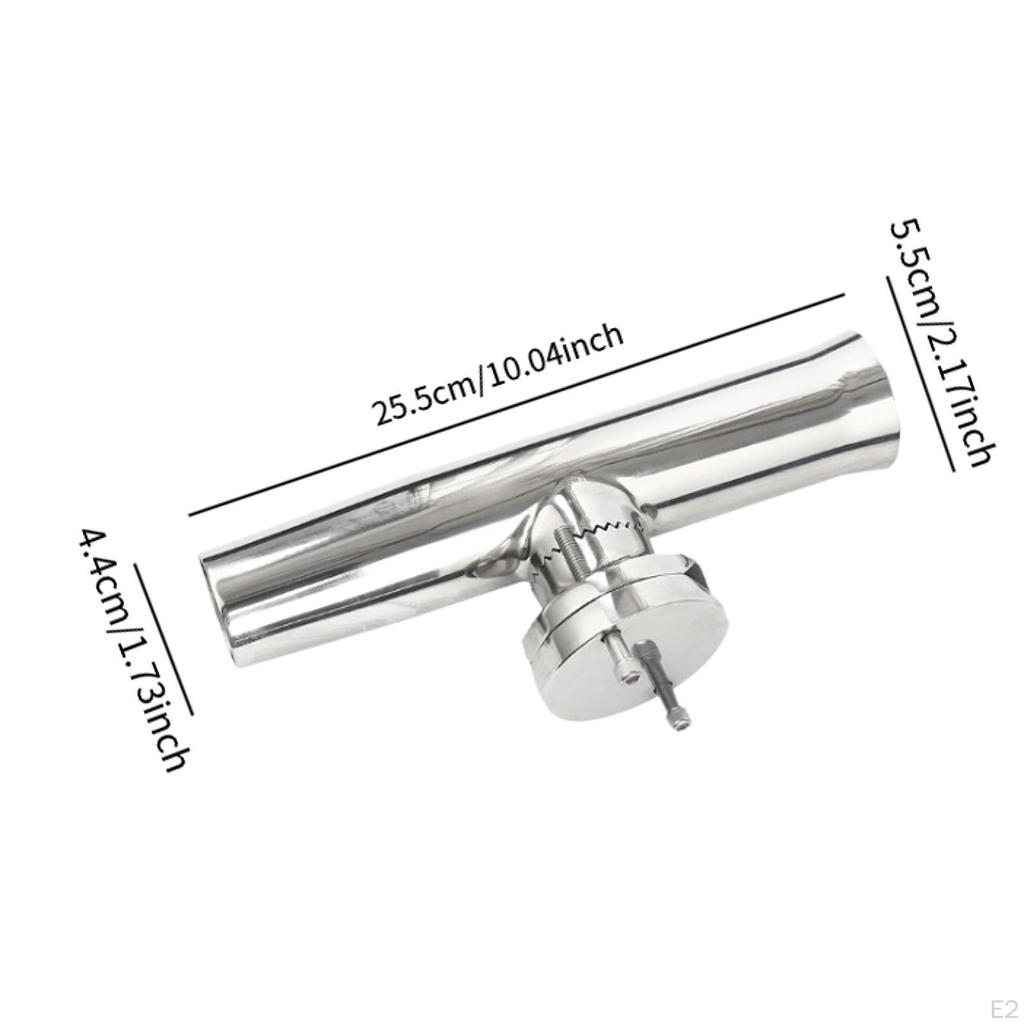 Fishing Rod Holder for Boat with Clamp Yacht Stainless Steel Marine Drain Holes