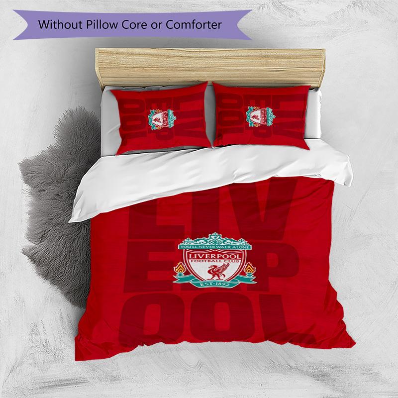 3pcs L-Liverpool (4) Design Cover Set - HD Printed Bedding with 1 Cover and 2 Pillowcases - Perfect for Home and Dorm Decor