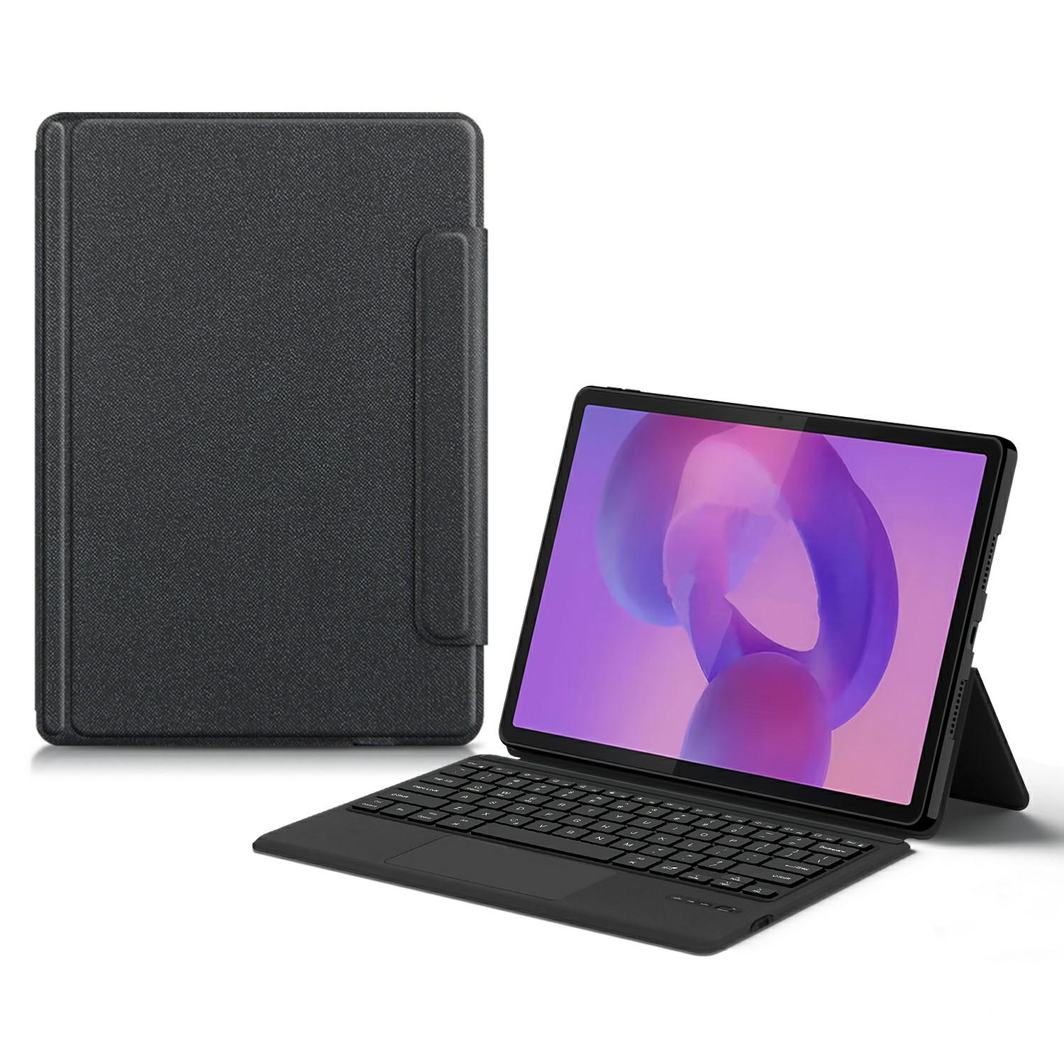 

For Lenovo Idea Tab Pro/Xiaoxin Pad Pro 12.7 (2025) Leather Case+Touchpad Bluetooth-Compatible Keyboard with Backlit A