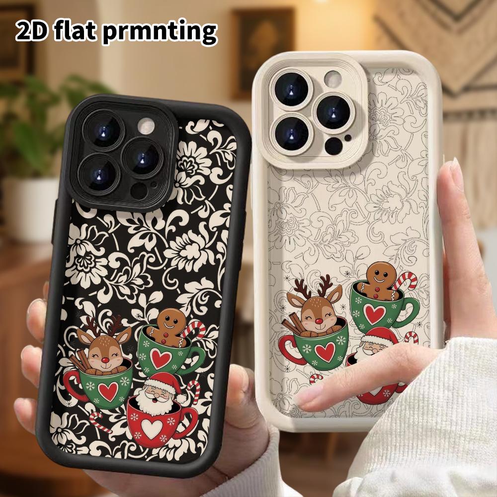 Phone Case: 2D Flat Design Suitable for iPhone 18, 17, 16, 15, 14, 13 Pro, Unisex, Cartoon Santa Claus, Christmas and Halloween Gift