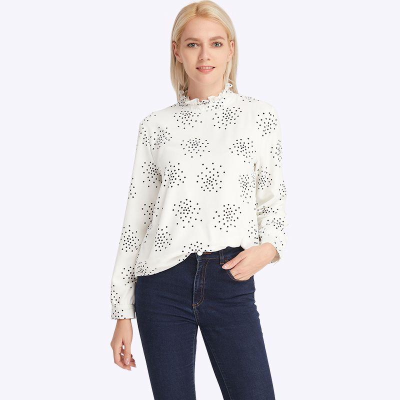 

Fashion Style Floral Heattech Tops Thickened Chiffon Shirt White(F163) S