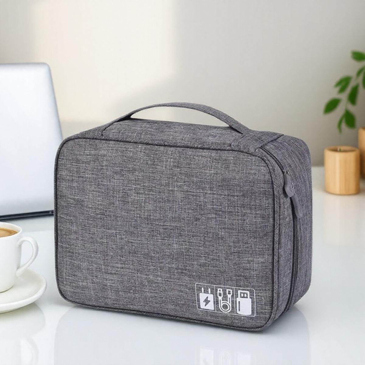 

Multifunctional Digital Storage Bag Waterproof Organizer for Cables Power Bank Earphones Cosmetic Makeup Bag серый