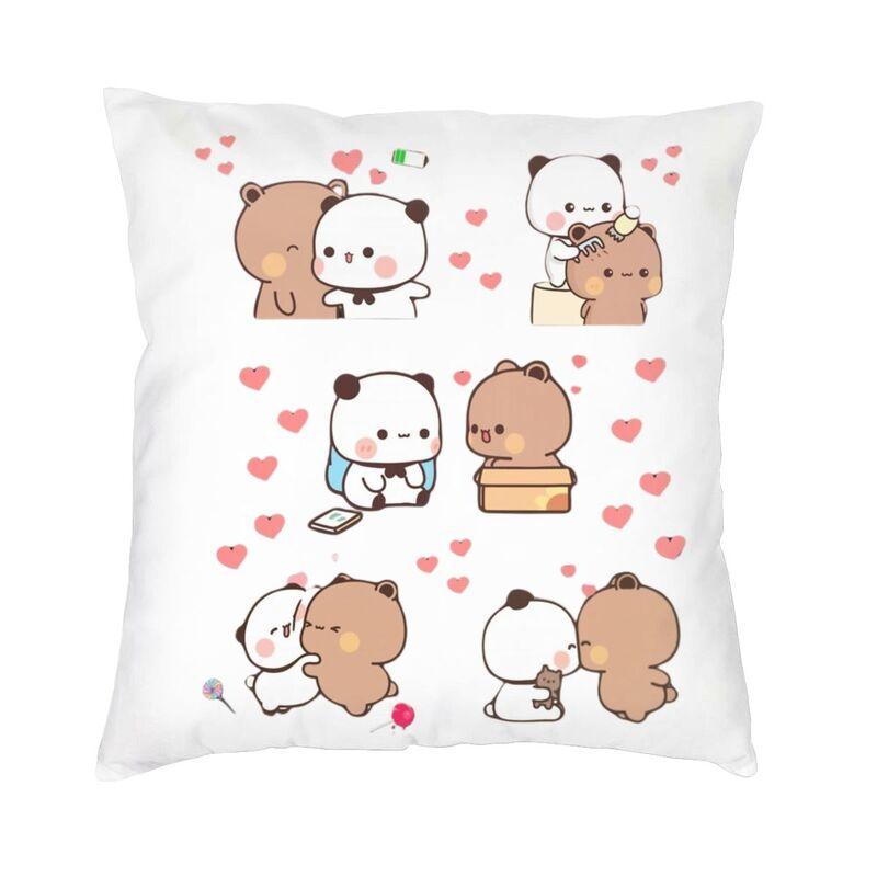 Romantic Mochi Cat Peach And Goma Square Pillow Case Home Decor Cushions Throw Pillow For Car Double-Sided Printing